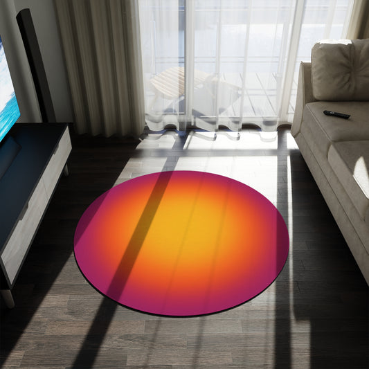 Round Rug - Vibrant Aura Modern Colorful Stylish Boho Chic Decor, Area Rug, Floor Mat, Bohemian Room Accent, Home Decor