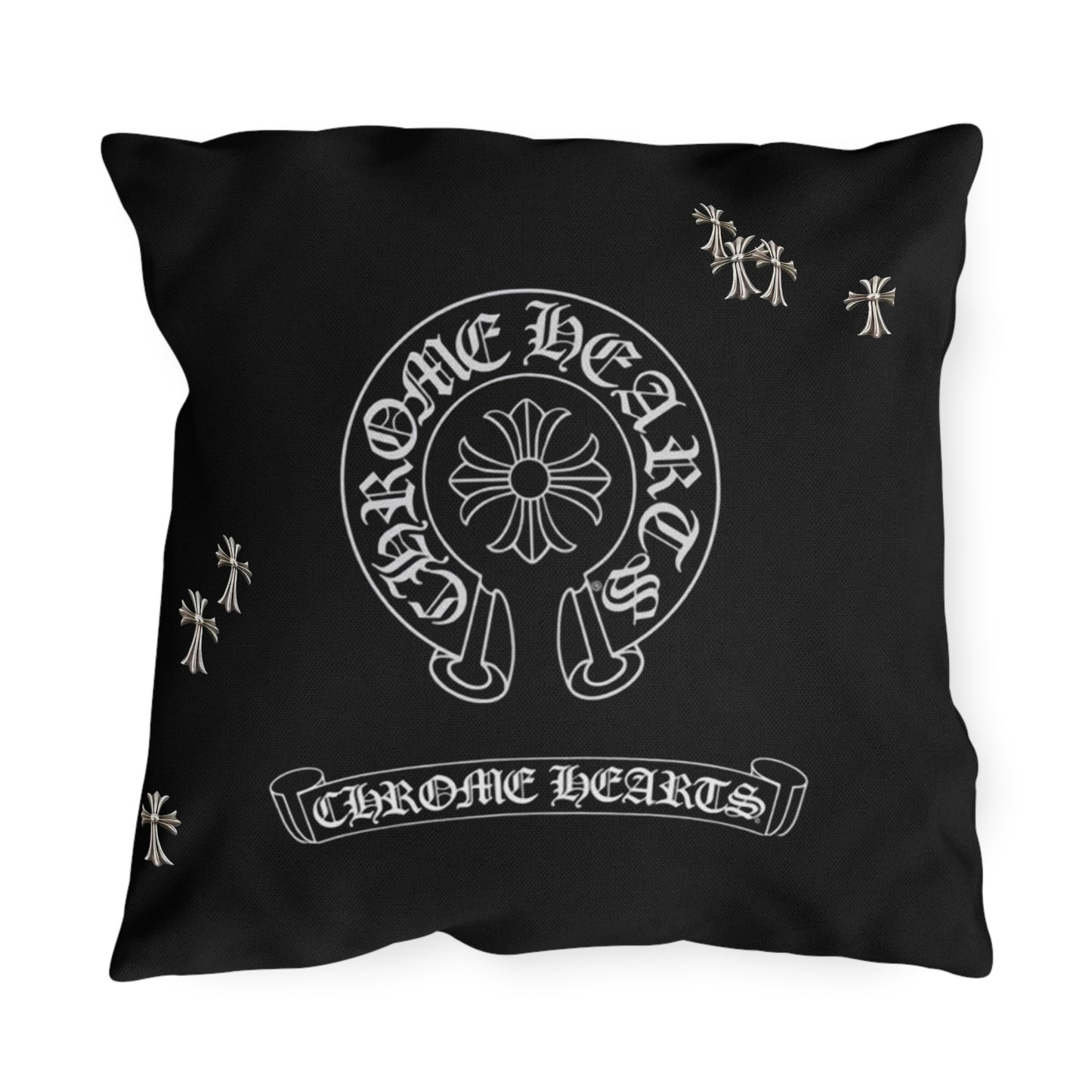 Outdoor Pillows - Double Sided Chrome Hearts Indoor/Outdoor Pillow