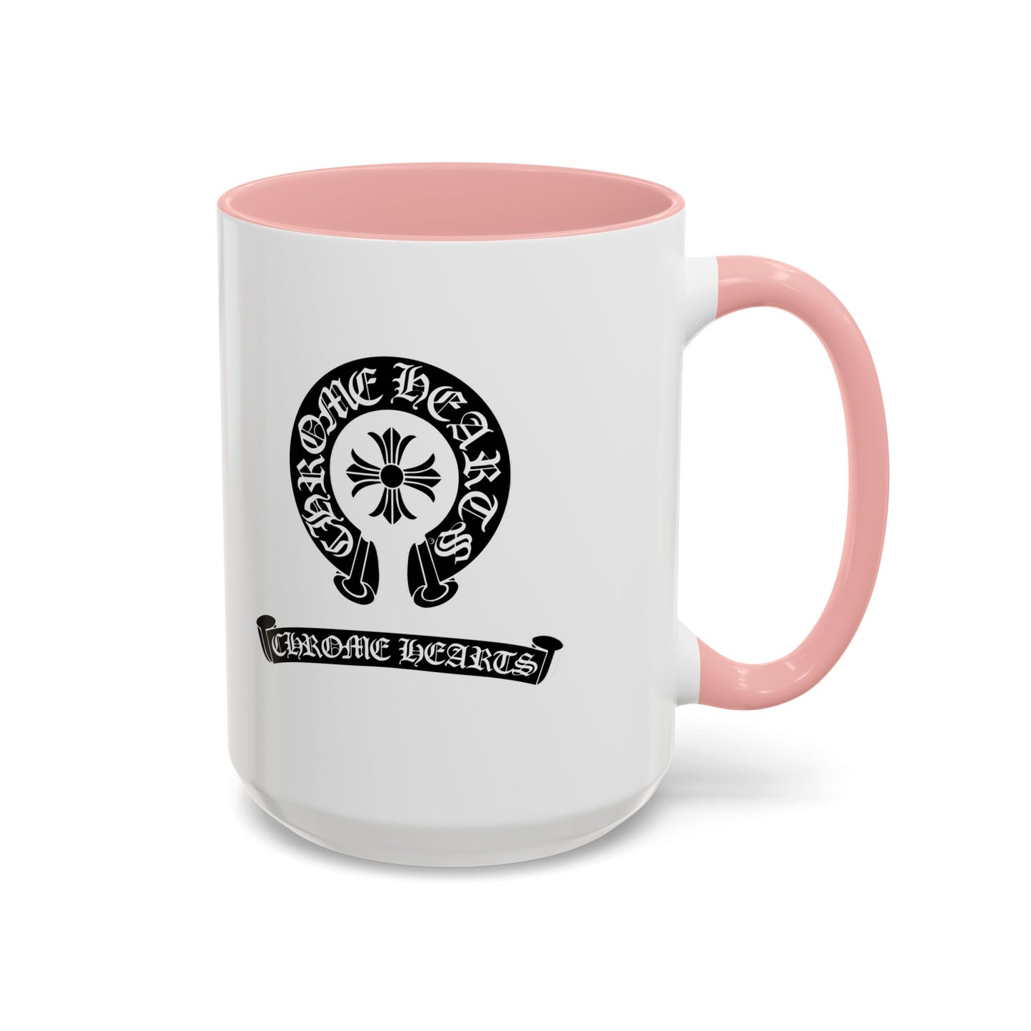 Chrome Hearts Accent Coffee Mug - Stylish Black Handle & Inside - Perfect for Coffee Lovers