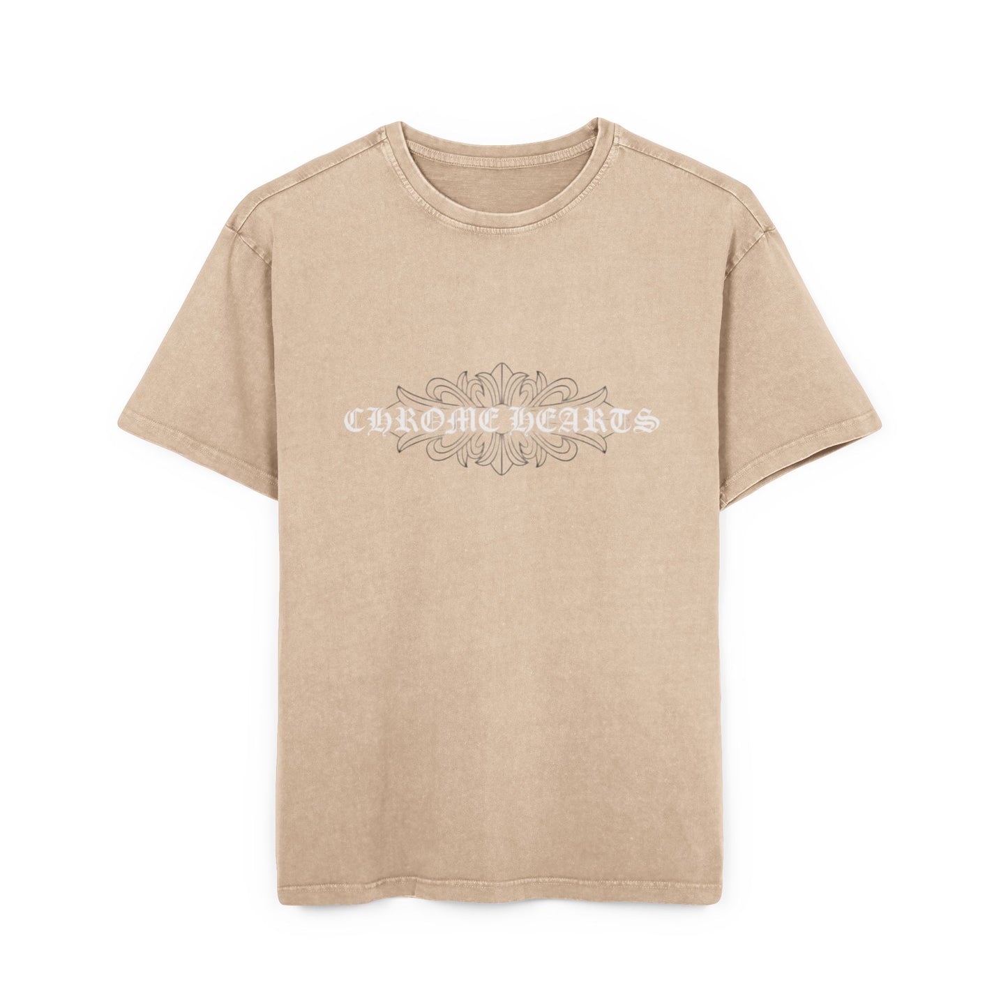 Men's Acid Washed Oversize Tee - Chrome Hearts Graphic T-Shirt