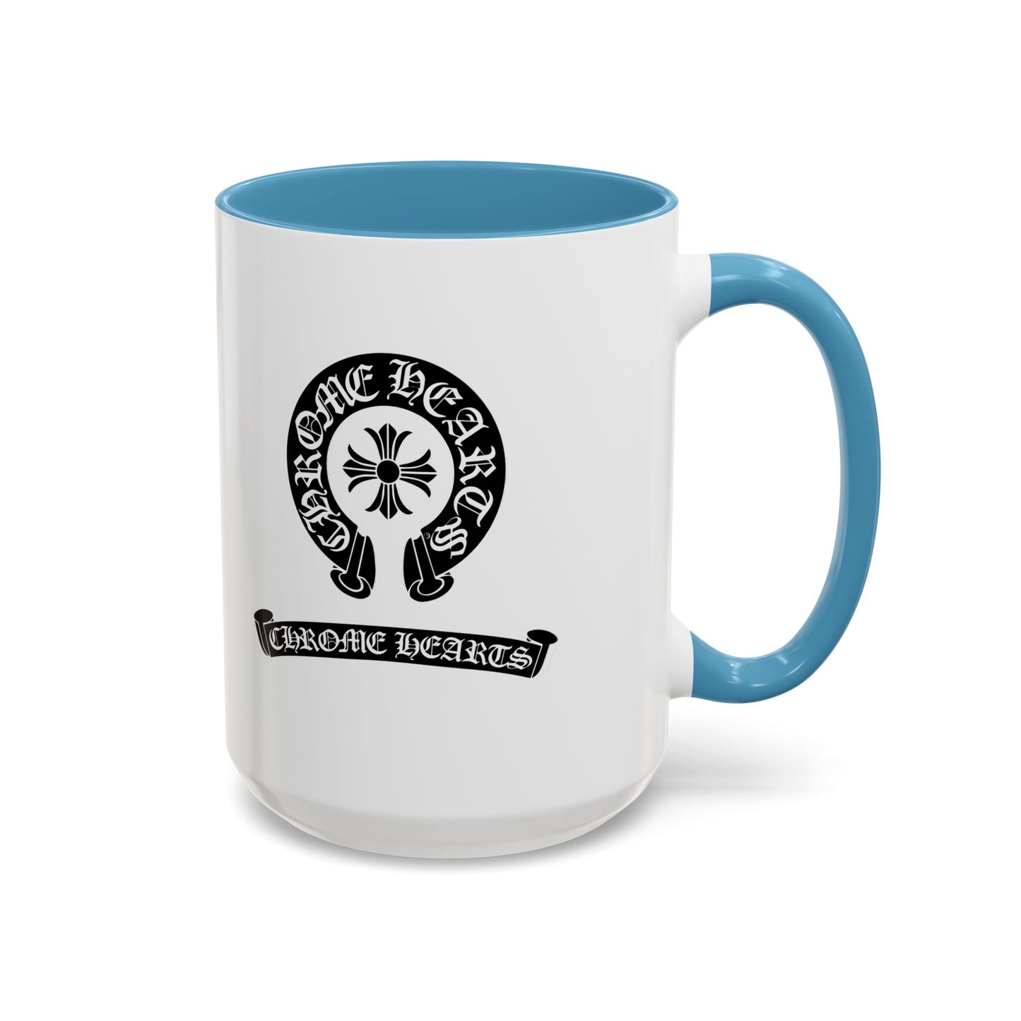 Chrome Hearts Accent Coffee Mug - Stylish Black Handle & Inside - Perfect for Coffee Lovers