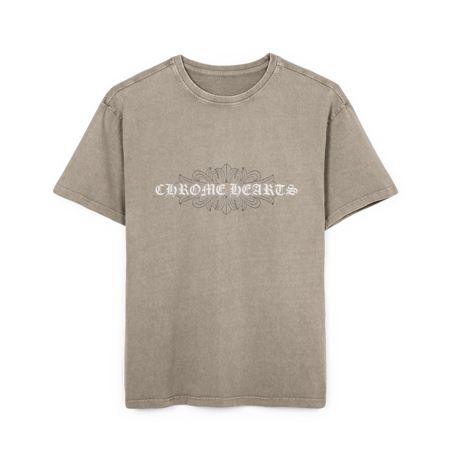 Men's Acid Washed Oversize Tee - Chrome Hearts Graphic T-Shirt