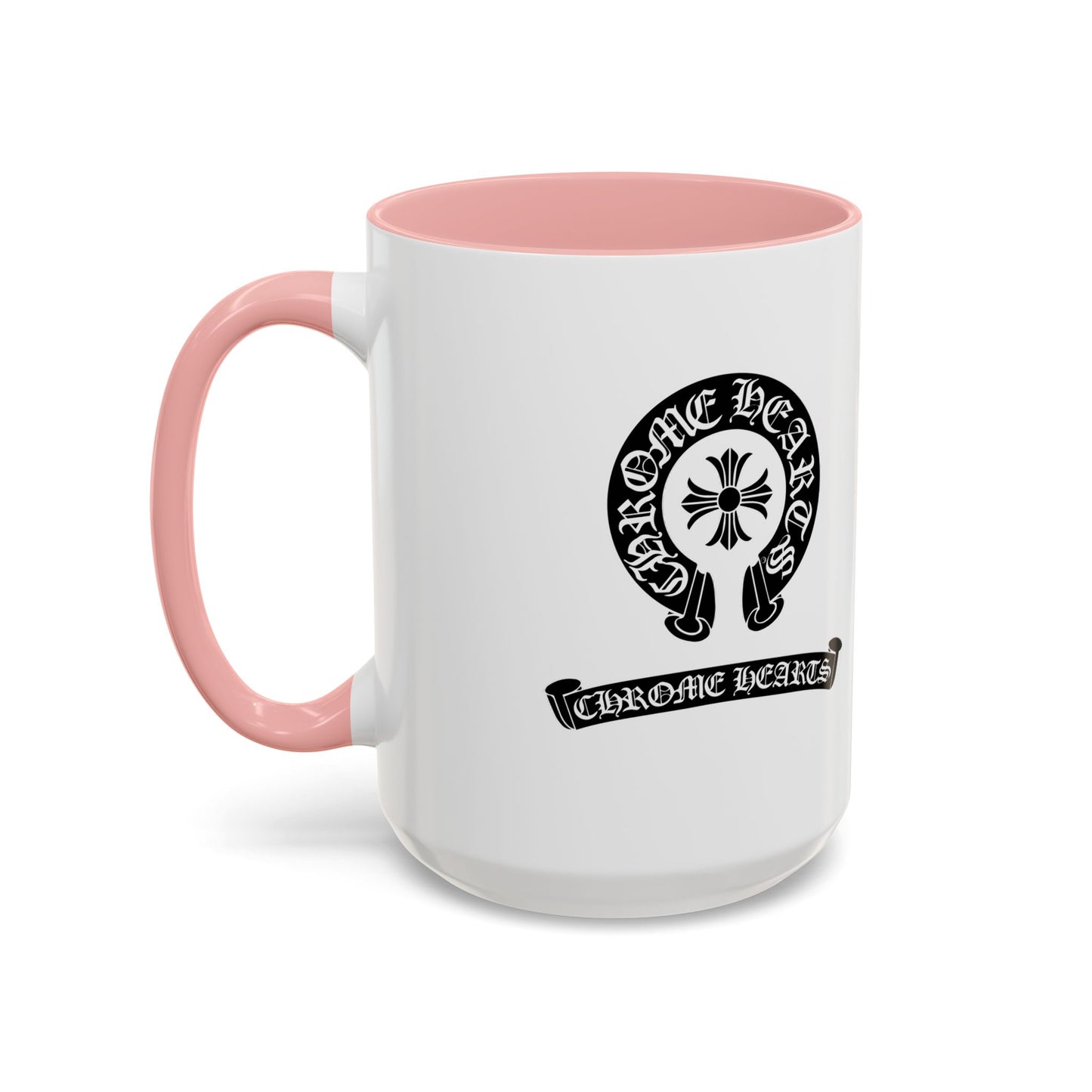 Chrome Hearts Accent Coffee Mug - Stylish Black Handle & Inside - Perfect for Coffee Lovers