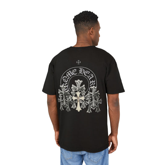 Men's Acid Washed Oversize Tee - Chrome Hearts Graphic T-Shirt