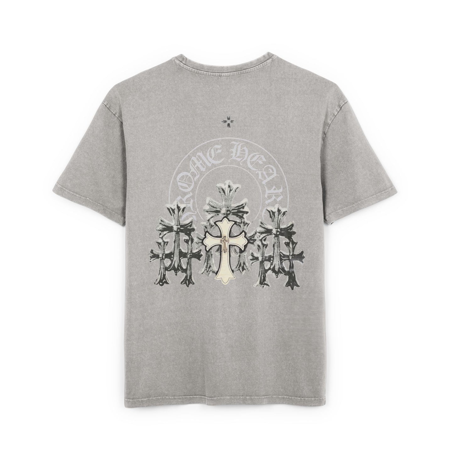 Men's Acid Washed Oversize Tee - Chrome Hearts Graphic T-Shirt