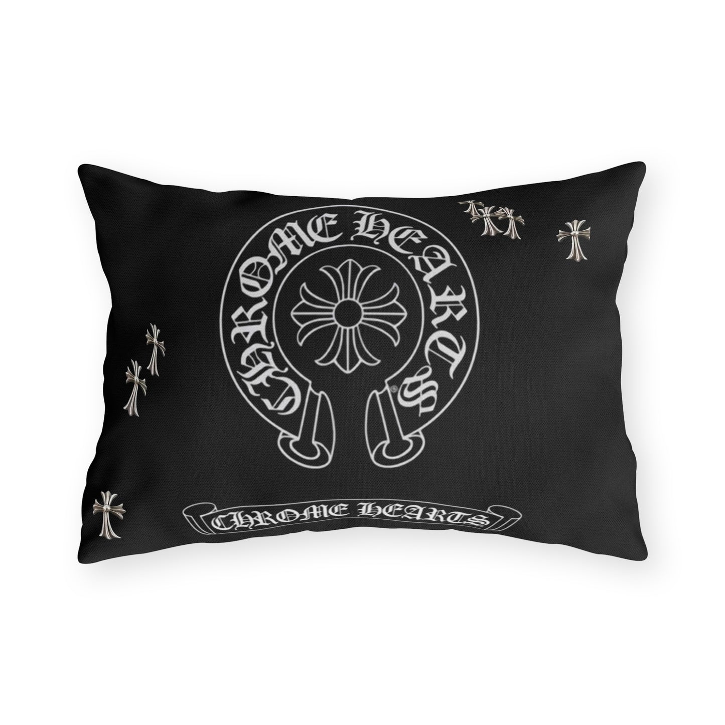 Outdoor Pillows - Double Sided Chrome Hearts Indoor/Outdoor Pillow