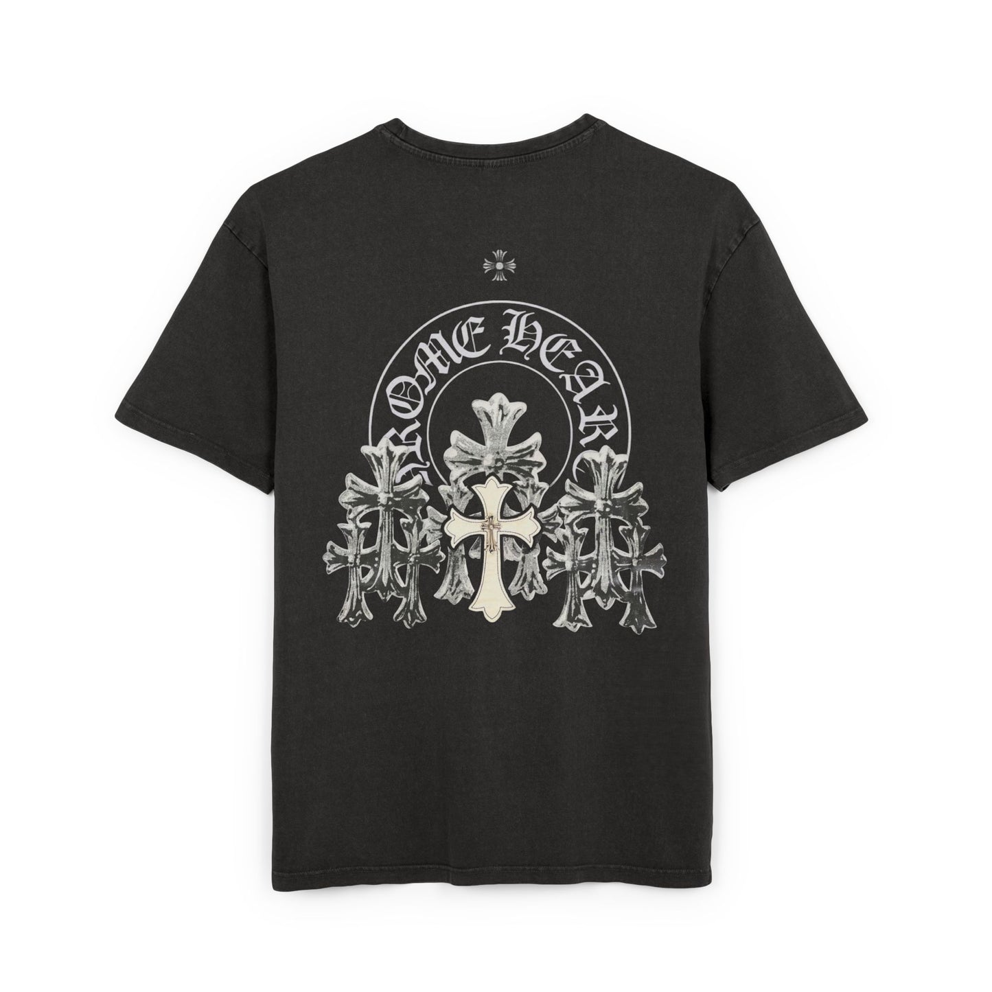 Men's Acid Washed Oversize Tee - Chrome Hearts Graphic T-Shirt