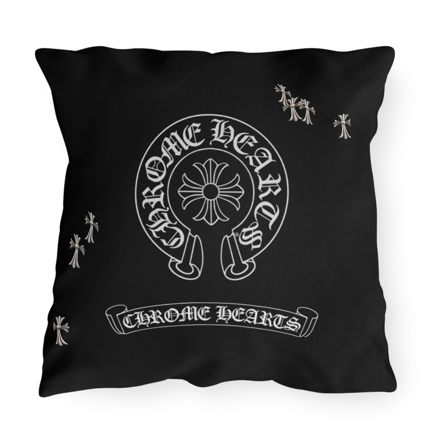 Outdoor Pillows - Double Sided Chrome Hearts Indoor/Outdoor Pillow