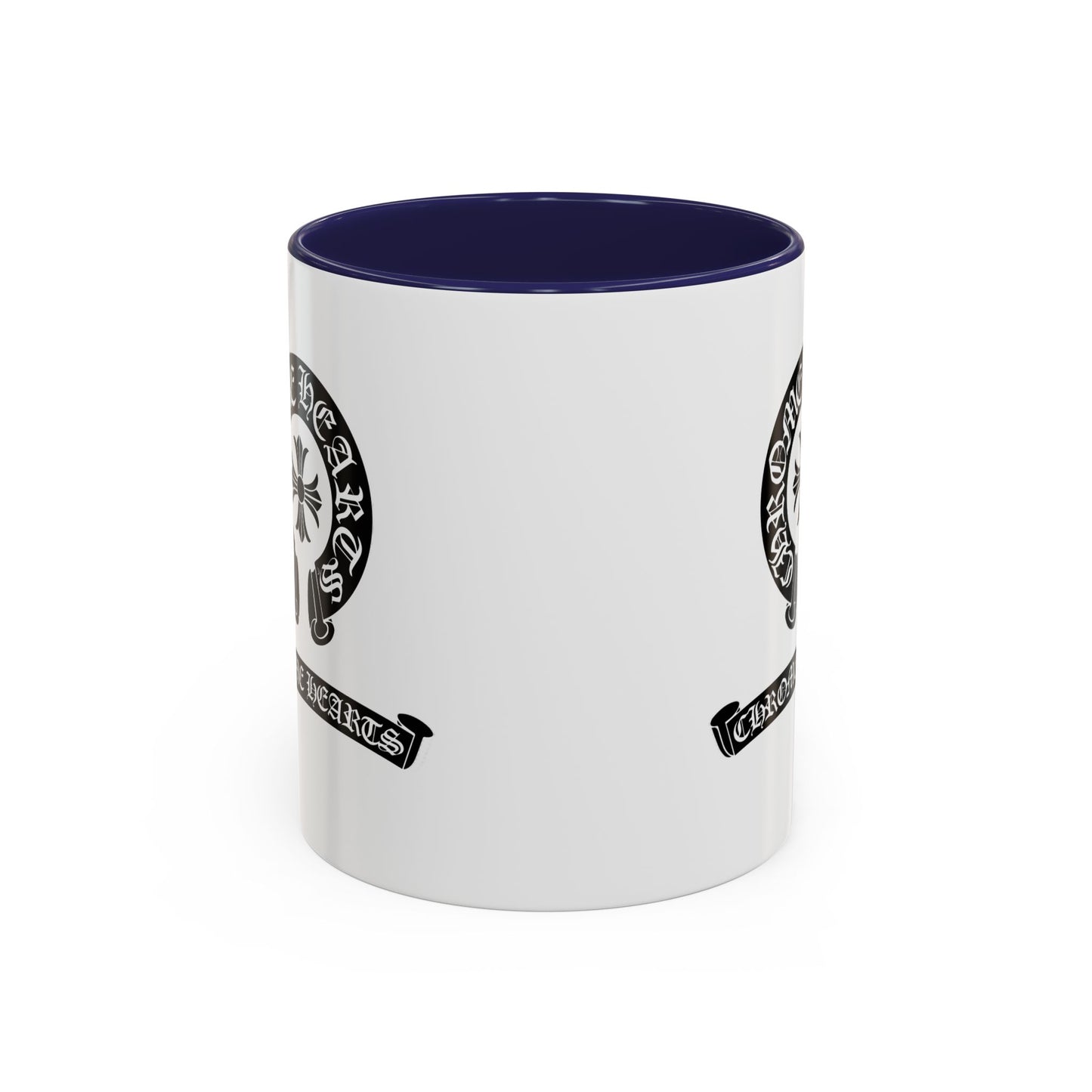 Chrome Hearts Accent Coffee Mug - Stylish Black Handle & Inside - Perfect for Coffee Lovers