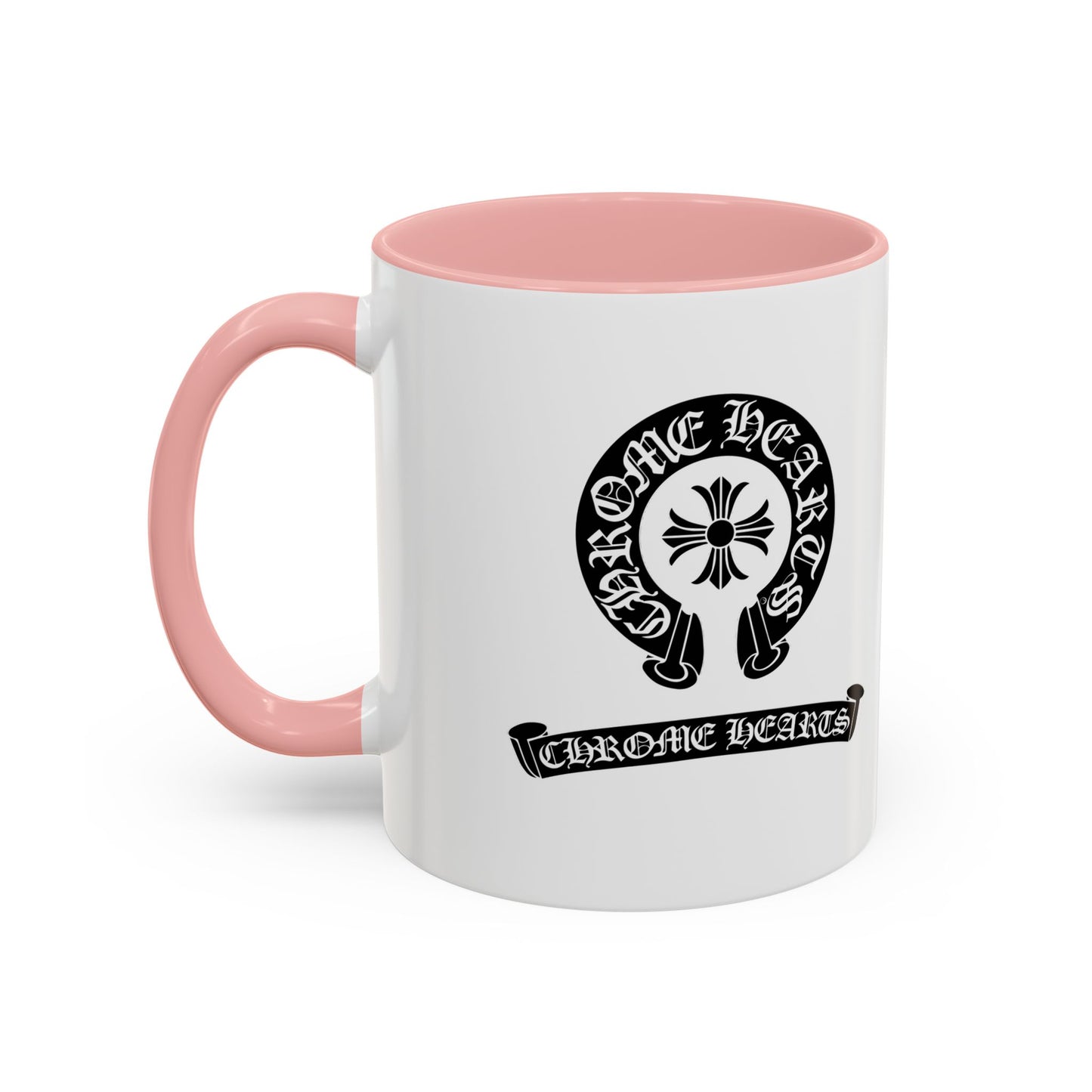 Chrome Hearts Accent Coffee Mug - Stylish Black Handle & Inside - Perfect for Coffee Lovers