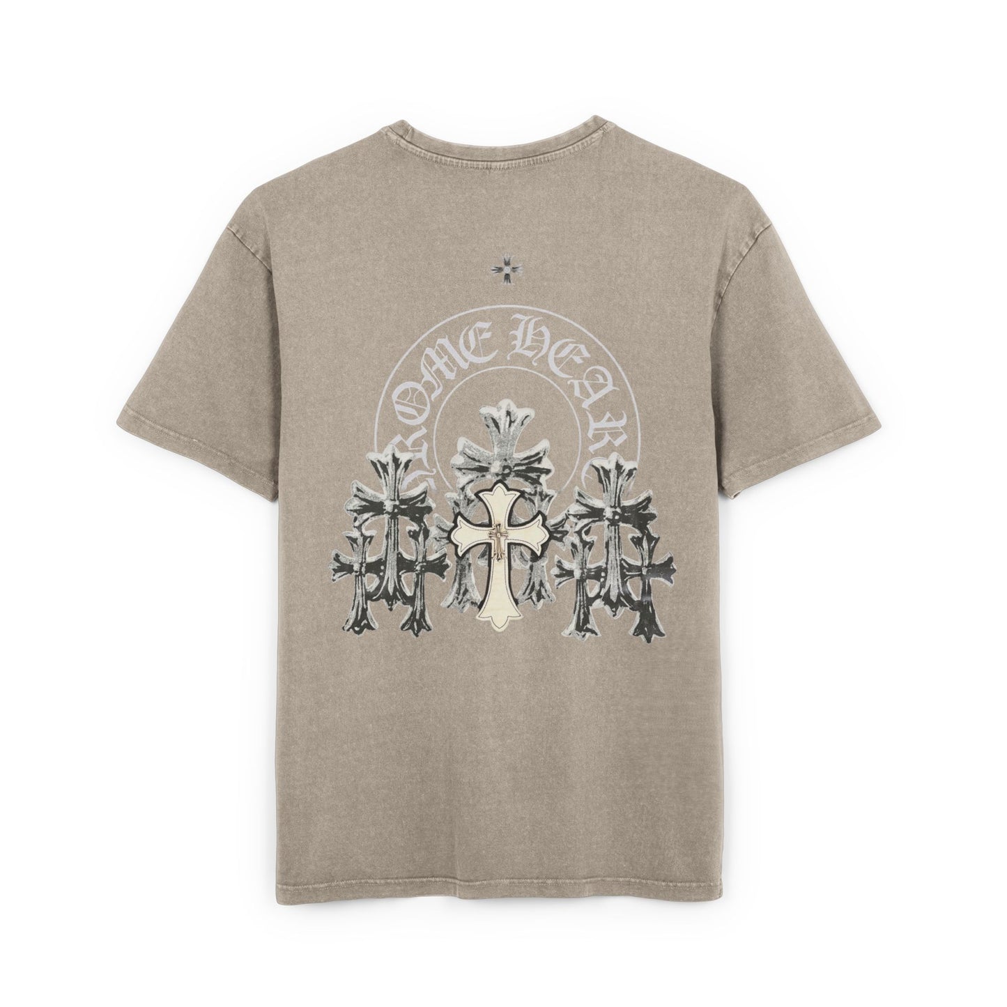 Men's Acid Washed Oversize Tee - Chrome Hearts Graphic T-Shirt