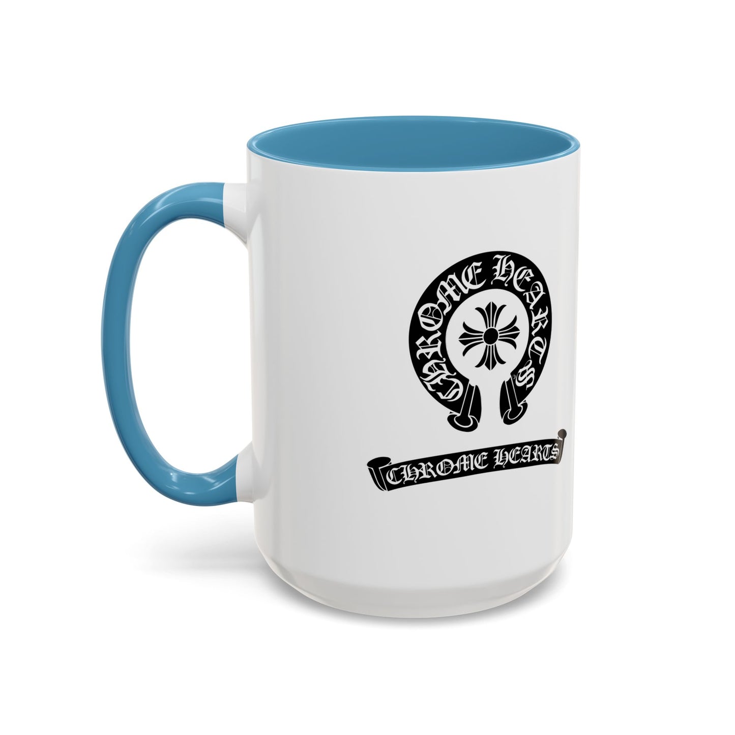 Chrome Hearts Accent Coffee Mug - Stylish Black Handle & Inside - Perfect for Coffee Lovers