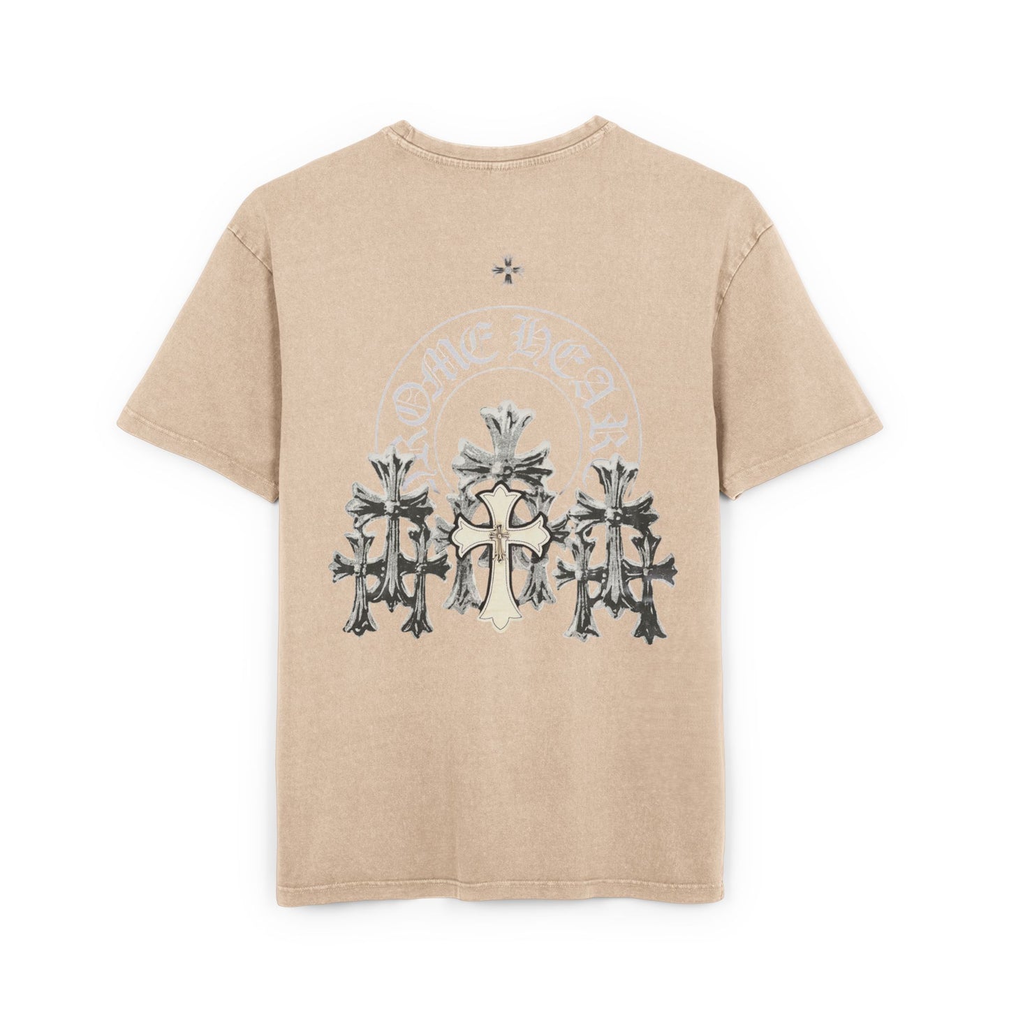 Men's Acid Washed Oversize Tee - Chrome Hearts Graphic T-Shirt